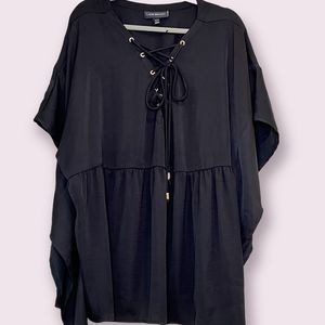 Lane Bryant Black Tie Front Tunic Top-Size 22/24